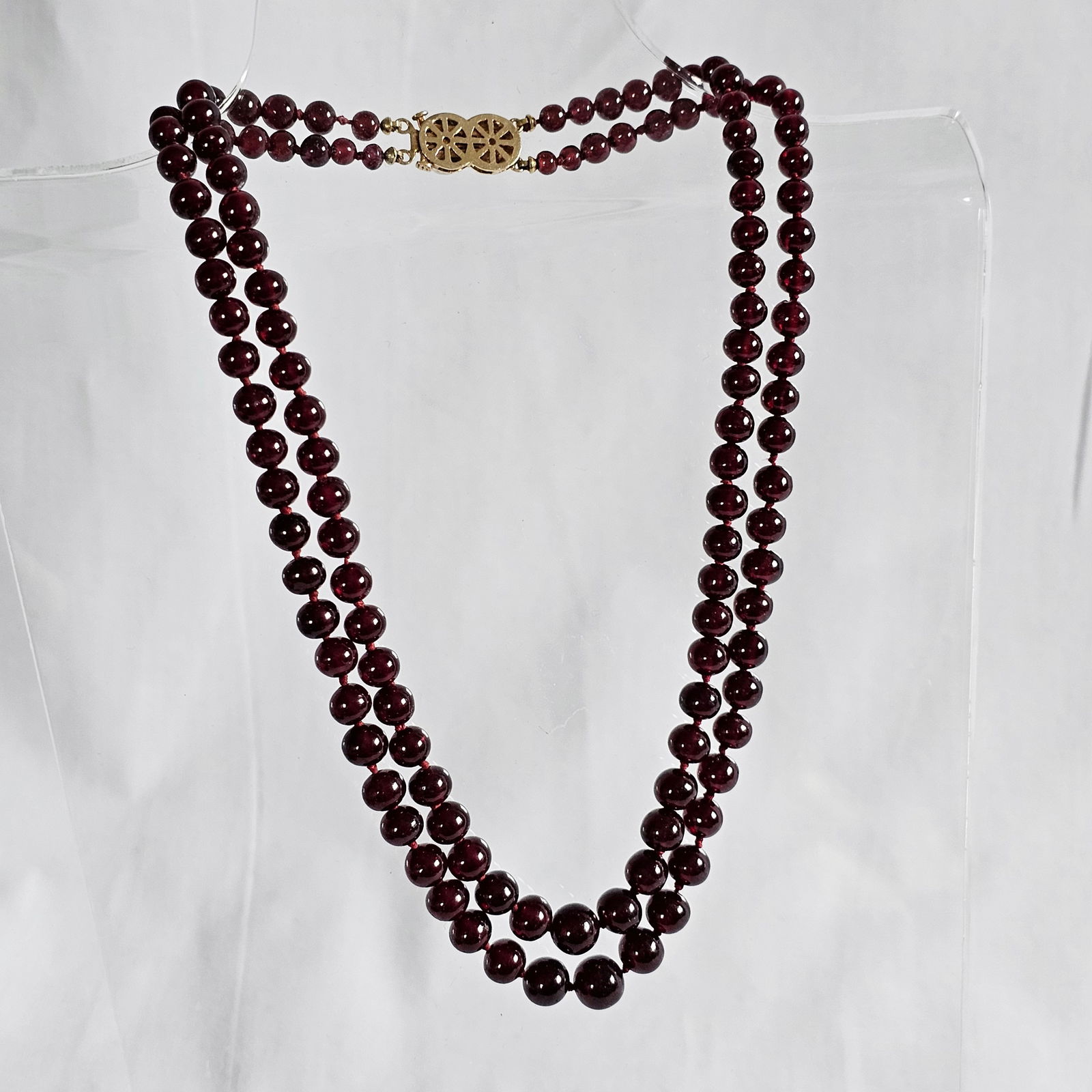 Garnet, Diamond, 14k Yellow Gold Necklace (1 of 13)