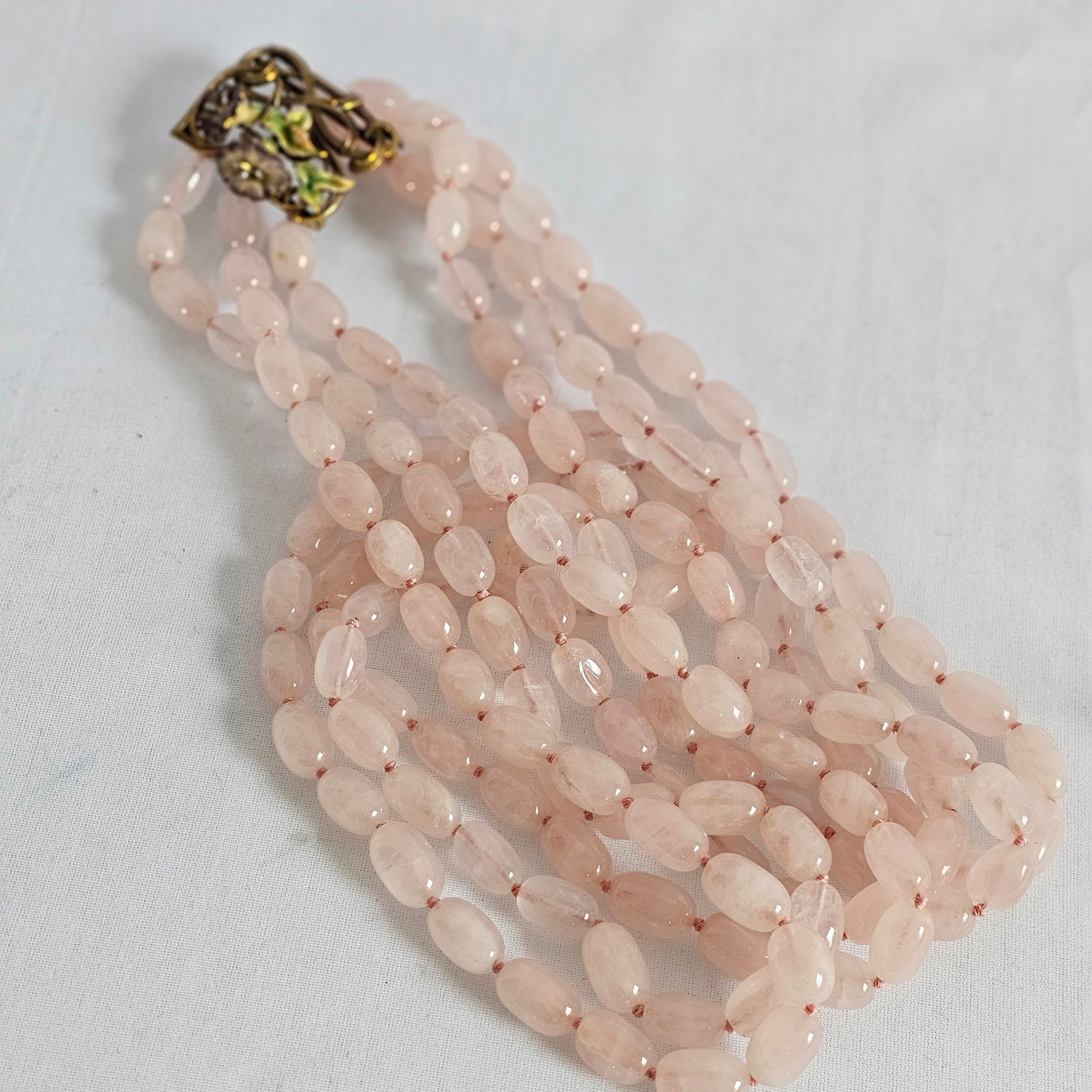Art Nouveau Buckle and Rose Quartz Necklace (1 of 11)