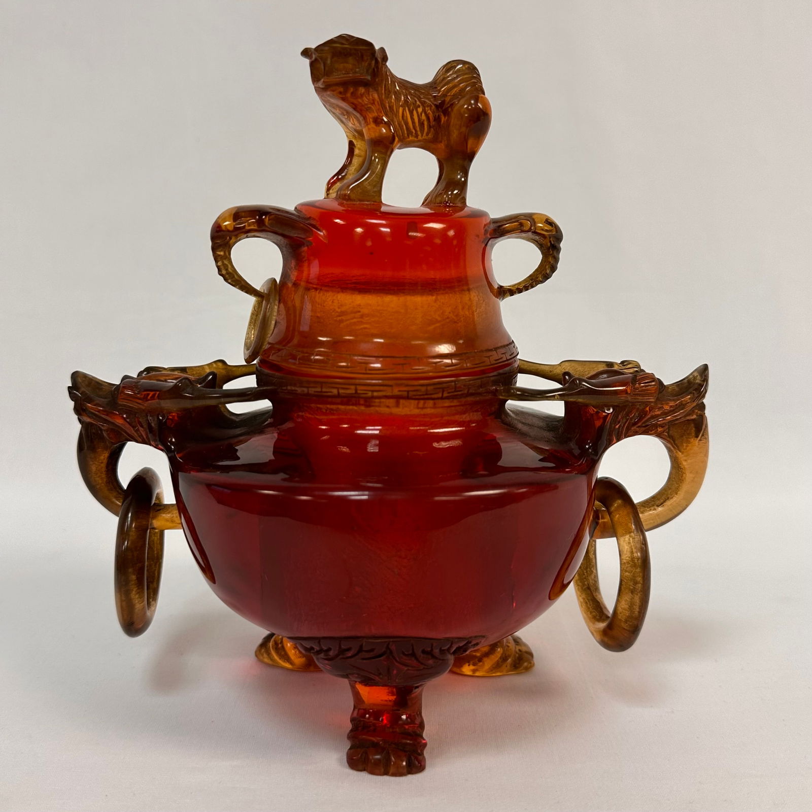 Asian Foo Dog Amber Like Censer (1 of 6)