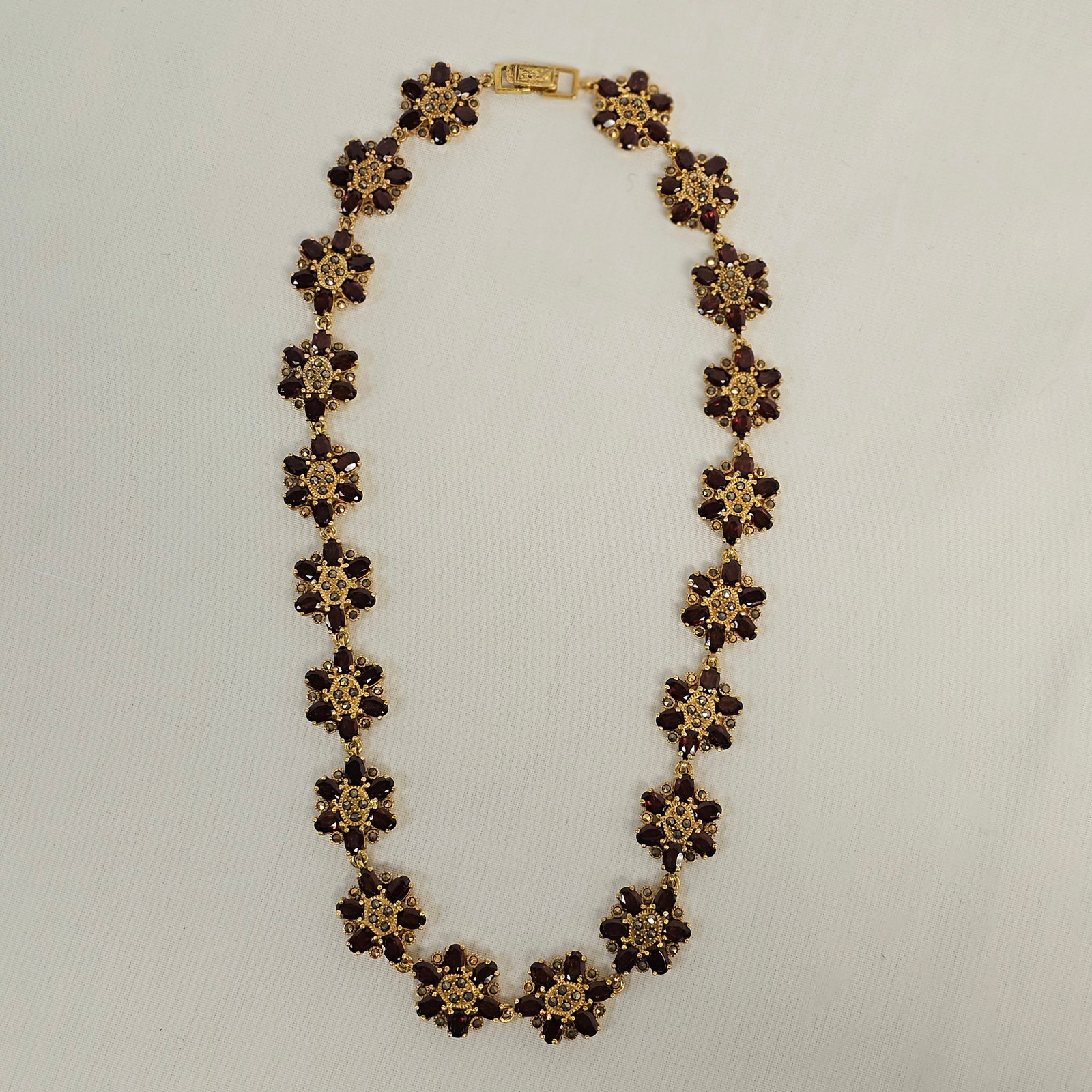 Garnet, Marcasite, Silver Gilt Necklace (1 of 16)