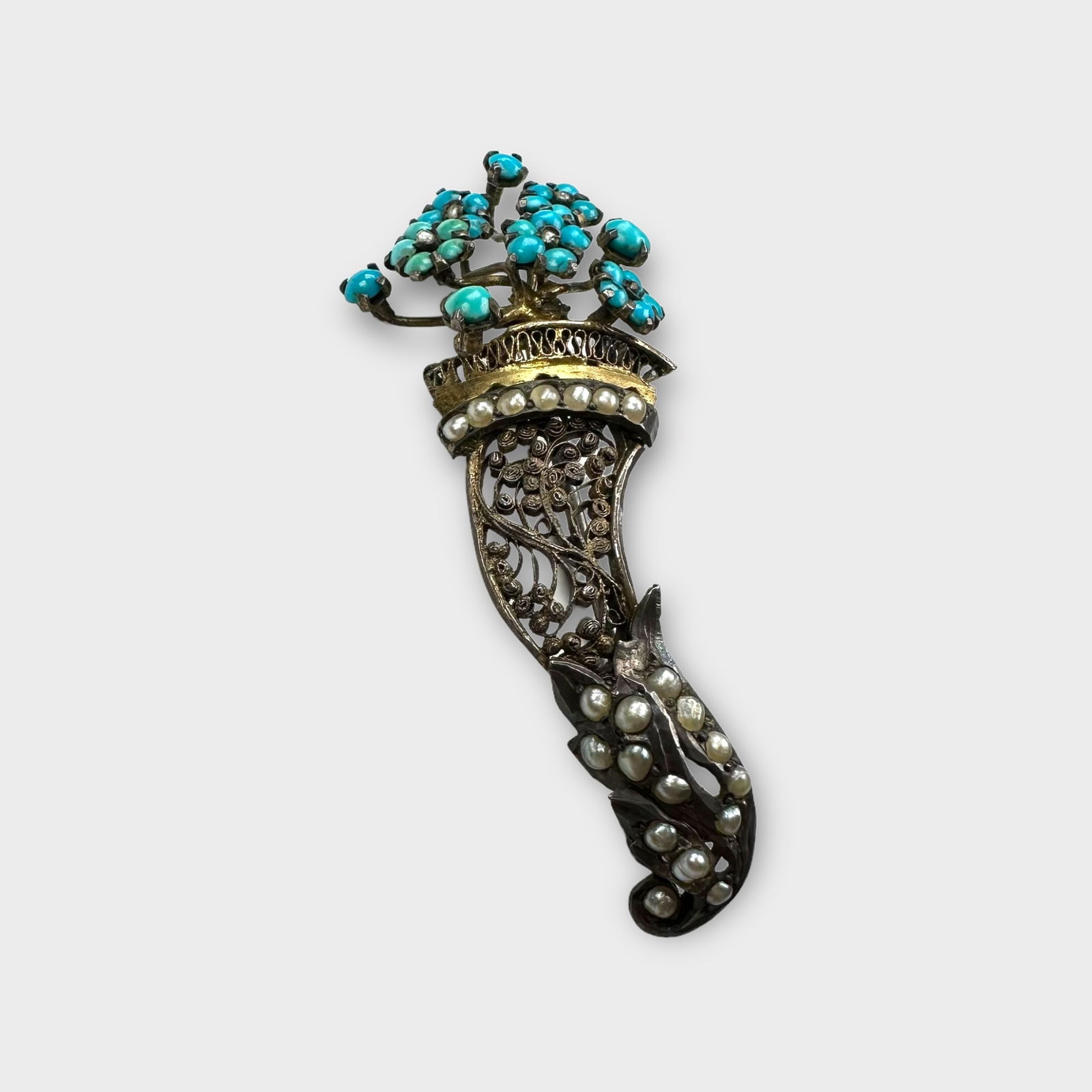 Victorian Turquoise, Seed Pearl Pin (1 of 5)