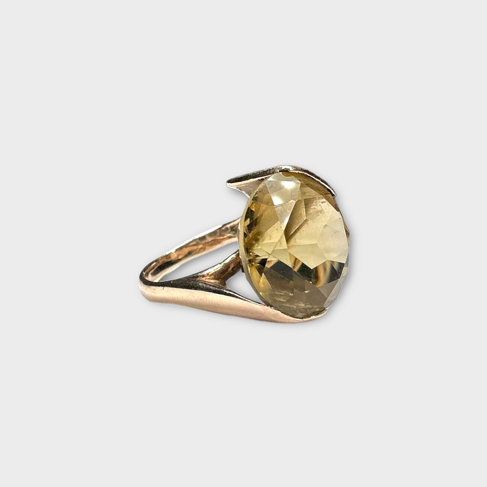 Modernist Citrine, 14k Yellow Gold Ring (1 of 6)