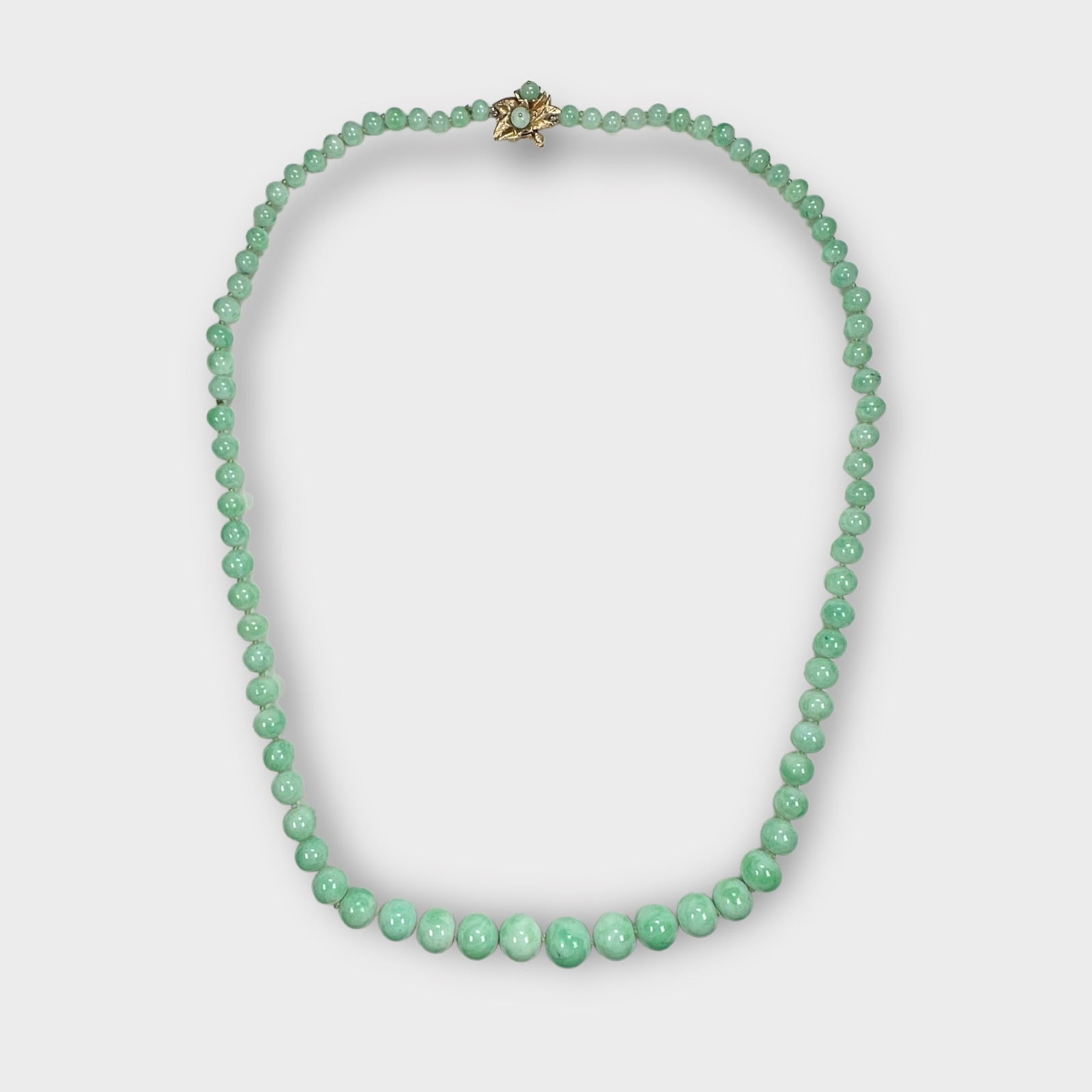 Vintage Graduated  Glass, 14k Yellow Gold Necklace (1 of 6)