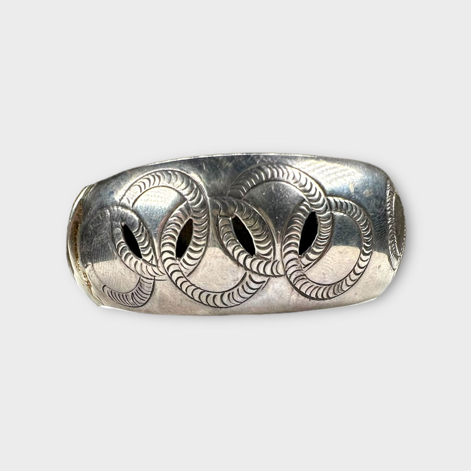 Mexican Sterling Silver Bangle Bracelet (1 of 4)