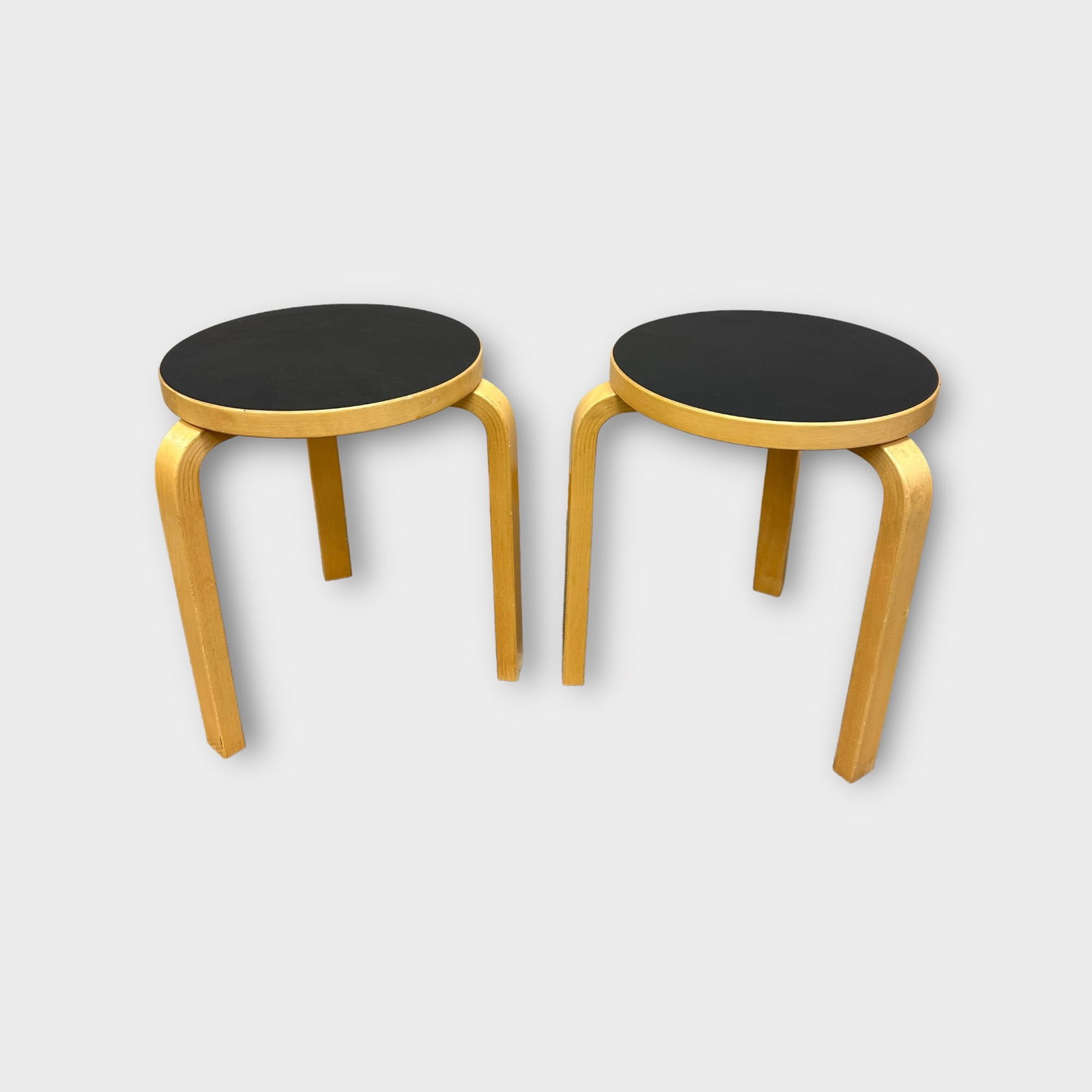 Pair of Bentwood Stacking Stools, In the Style of Alvar Aalto (1 of 3)