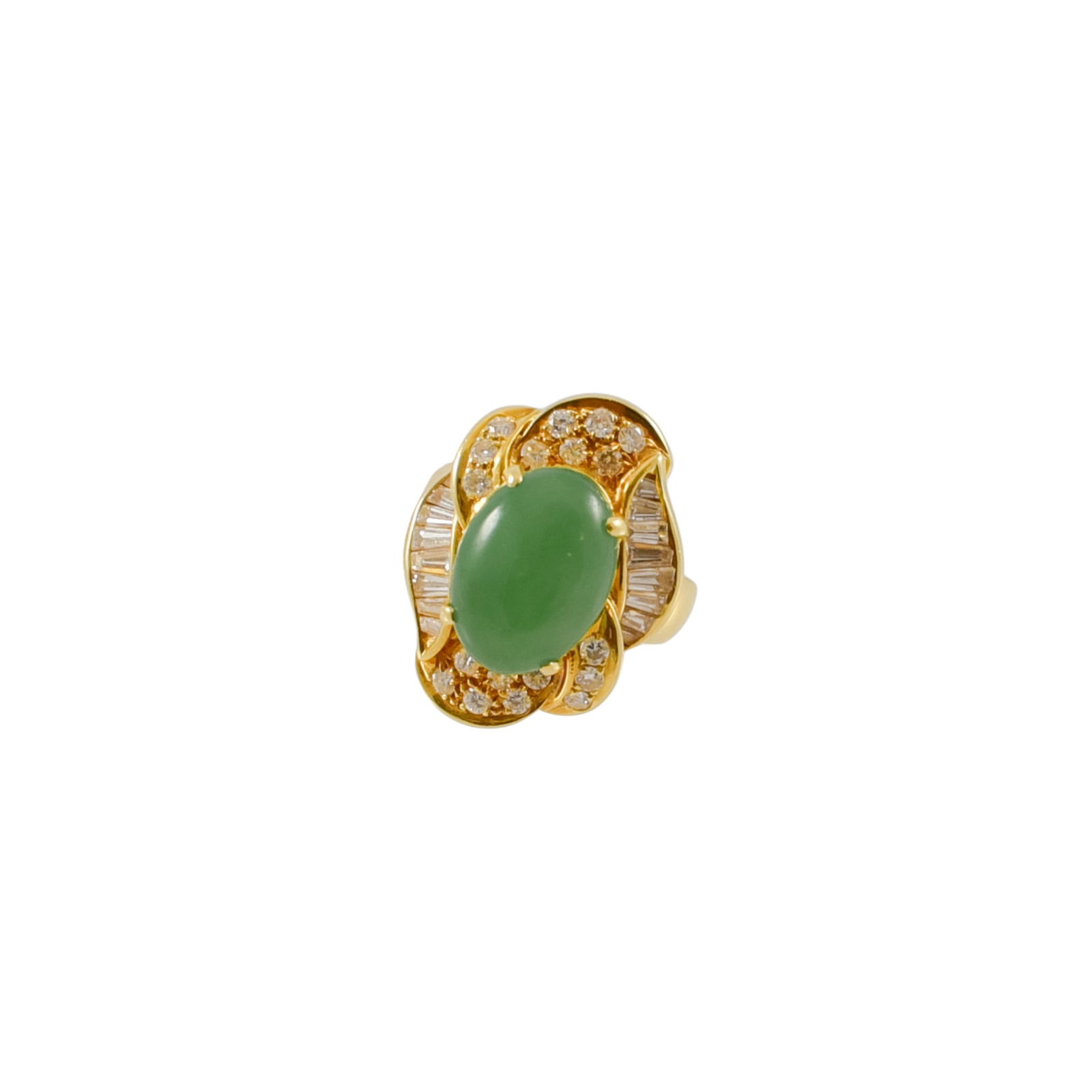 Chrysoprase, Diamond, 18k Yellow Gold Ring (1 of 5)