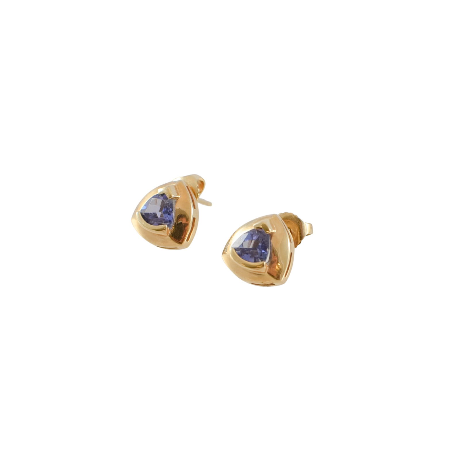 Pair of Tanzanite, 14k Yellow Gold Earrings (1 of 4)
