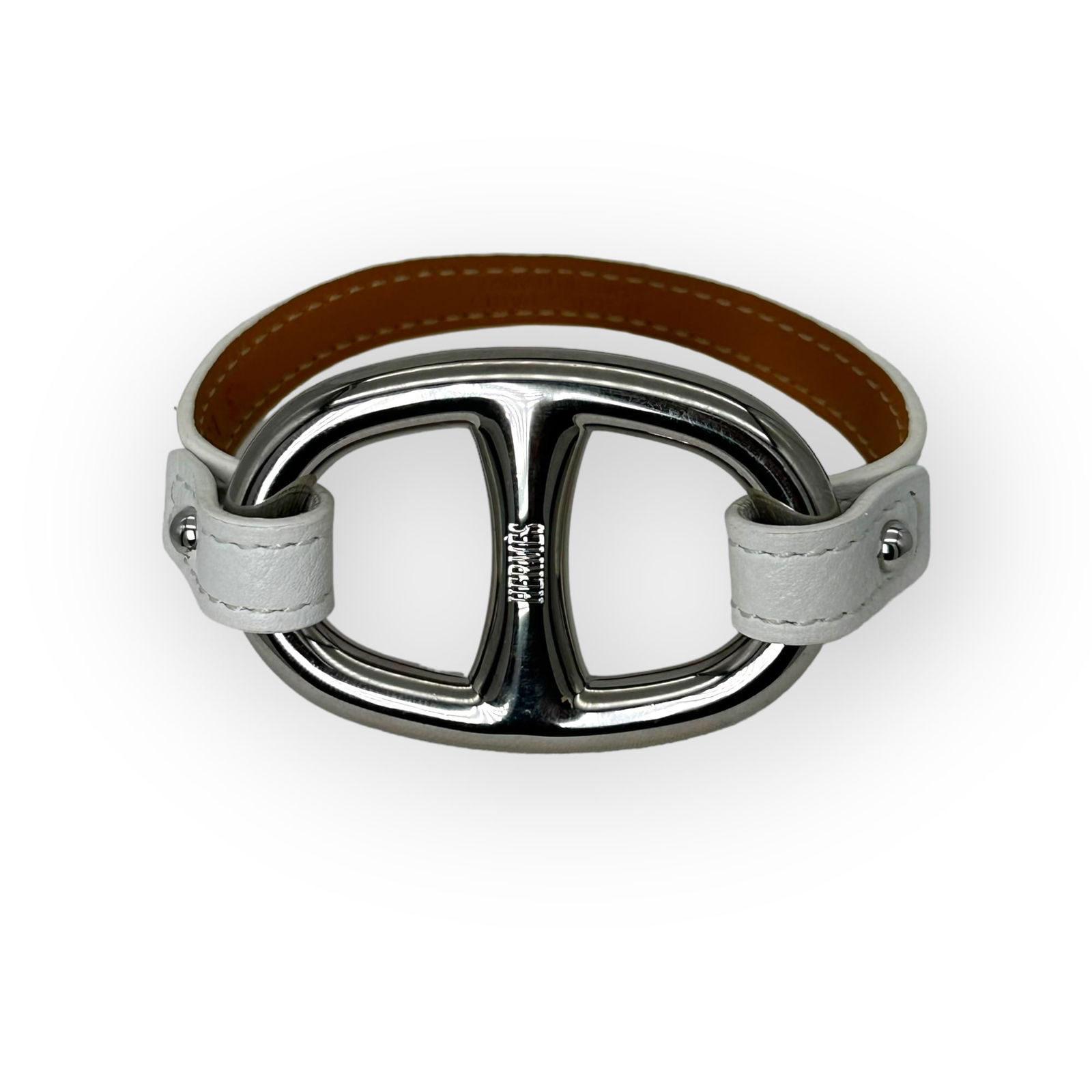 Chaine D'Ancre Silver-Tone, Leather Bracelet, Hermes (1 of 4)