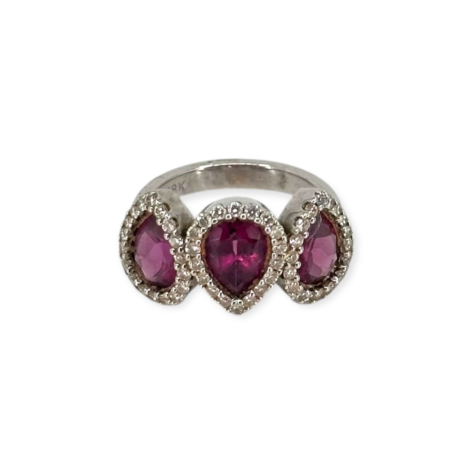 Rhodolite Garnet, Diamond, 18k White Gold Ring (1 of 4)