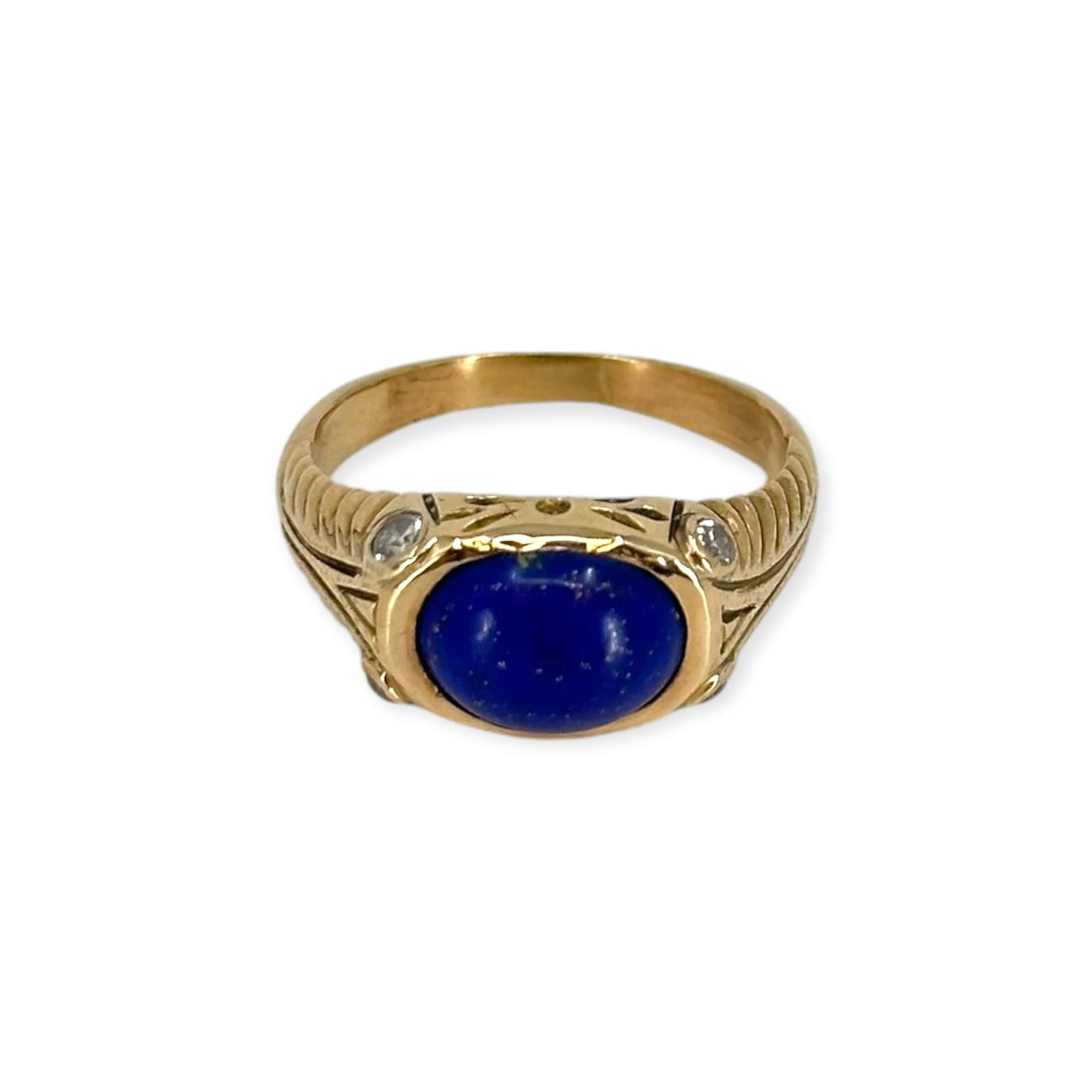Lapis Lazuli, Diamond, 14k Yellow Gold Ring (1 of 5)