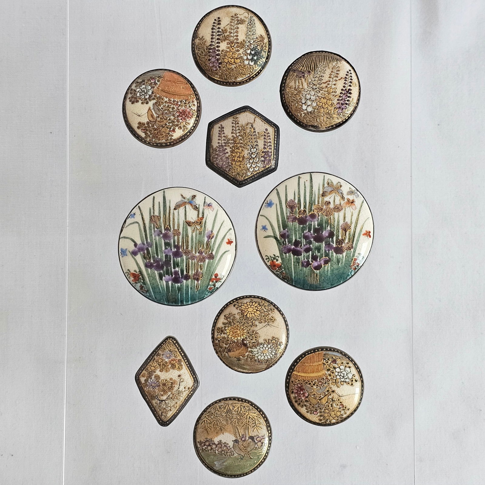 Collection of Ten Assorted Satsuma Buttons (1 of 11)