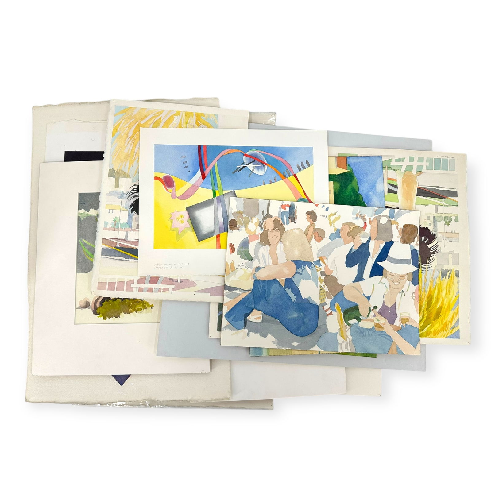 Ann D. Williams (Californian, 20th C) Lot of 19 works on paper: Ann D. Williams (Californian, 20th Century) Lot of multiple works by the artist. Portfolio of 19 abstract surrealist mixed media collages, largest: 22” x 17&rdquo