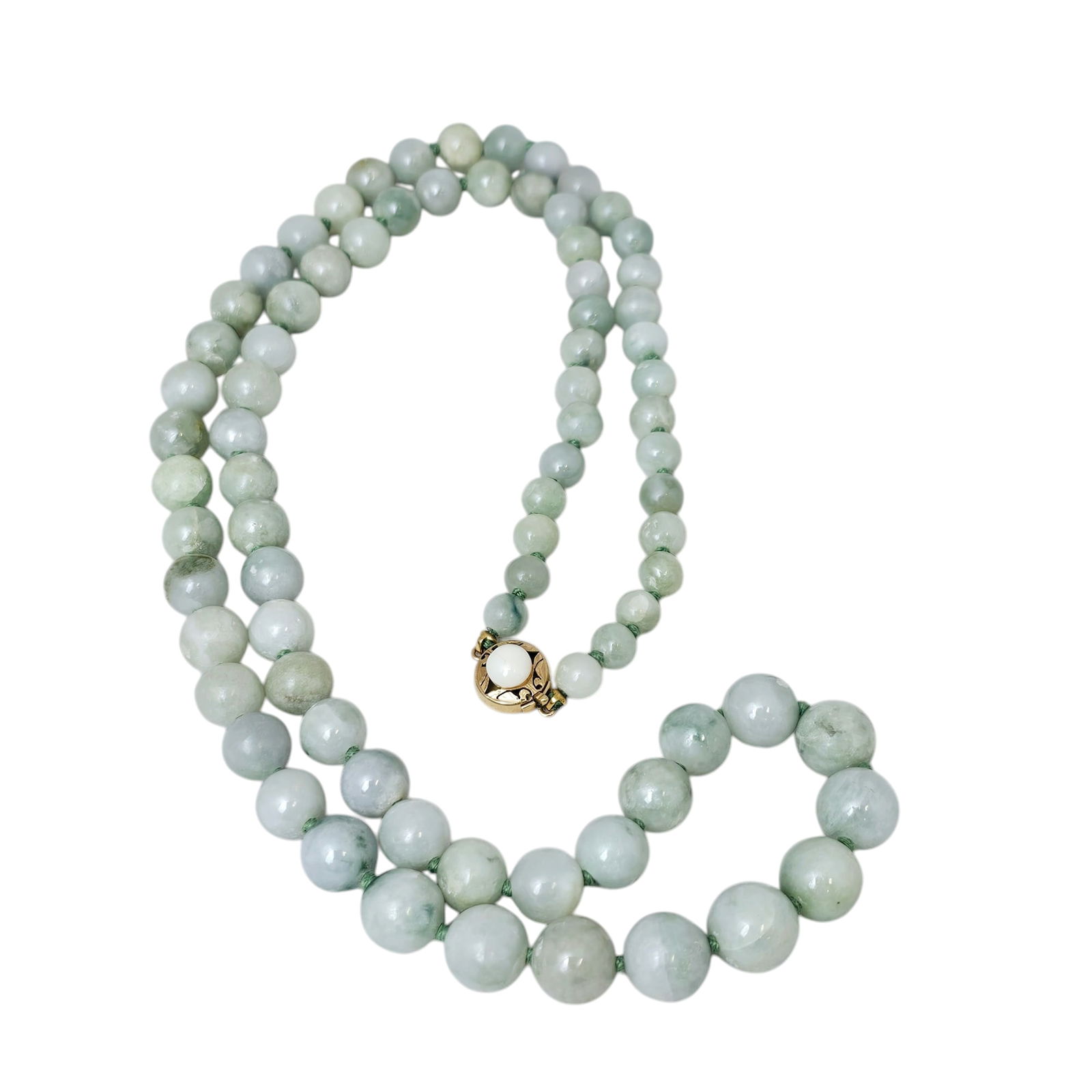 Graduated Jade, 14k Yellow Gold Necklace (1 of 6)