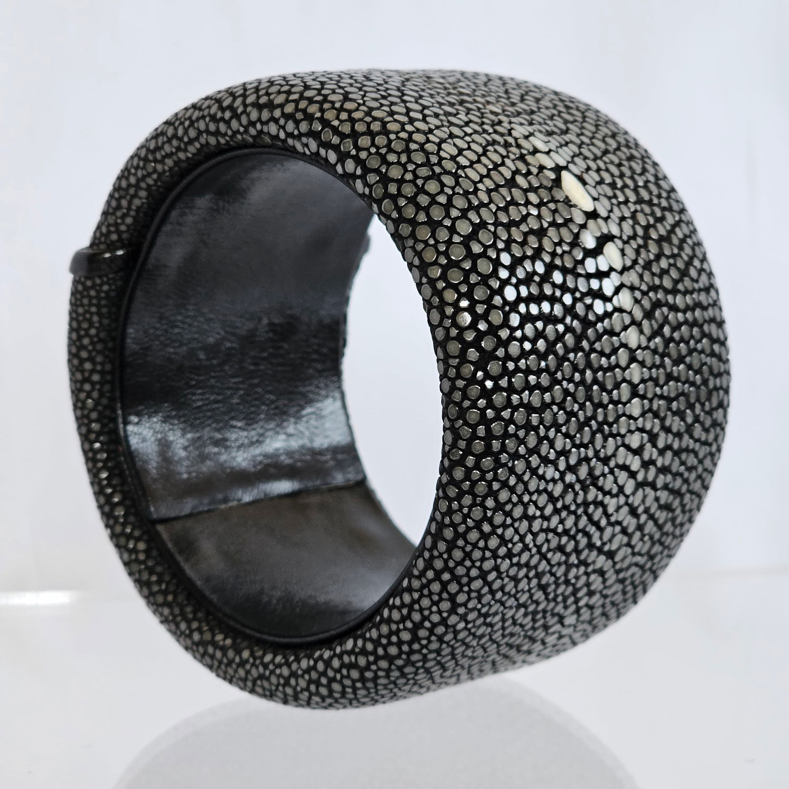 Wide Shagreen Bangle Bracelet (1 of 17)