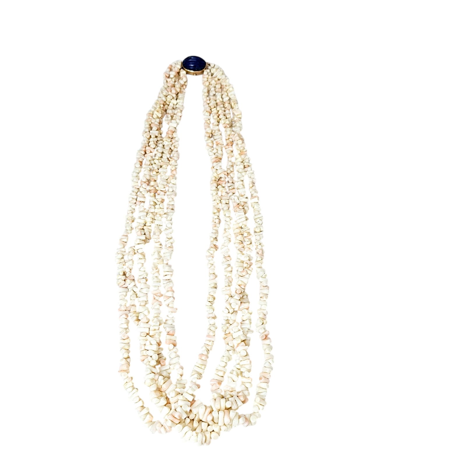 Angel Skin Coral, Lapis Lazuli, 14k Necklace, Gump's (1 of 5)