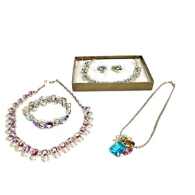 Collection of Vintage Rhinestone, Gold-Tone Jewelry, Coro