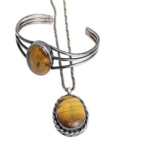 Tiger's Eye, Sterling Silver Jewelry Suite