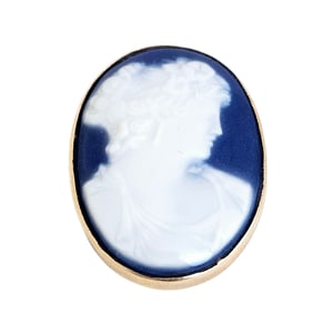 Limoges Cameo, 14k Yellow Gold Pin Pendant