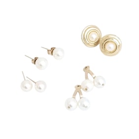 Collection of Cultured Pearl, 14k Earrings