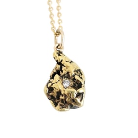 Diamond, Gold Nugget, Gold-Tone Necklace