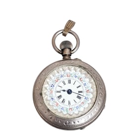 Ladies Sterling Silver Pocket Watch