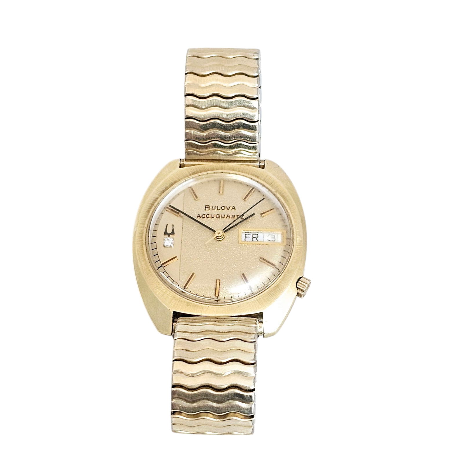 Gent's Bulova "Accuquartz," 14k Yellow Gold, Stainless Steel Wristwatch (1 of 6)