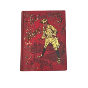 Gulliver's Travels Book by Dean Swift Red and Gold Cover Version