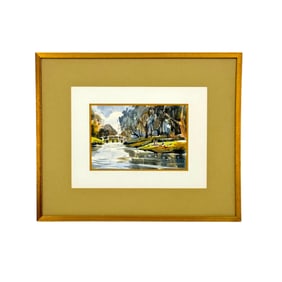 Alicia Meheen (Californian, 20th Century) Plein Air Watercolor Landscape Painting