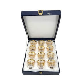 Case Set of 12 Gilt Shot glasses with Stars