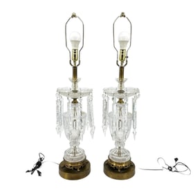 Vintage Crystal Drops Table Lamps