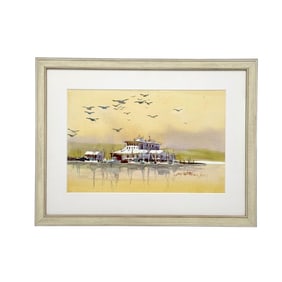 Jerry Stitt (California/Washington, 20th Century) Coastal Plein Air Watercolor