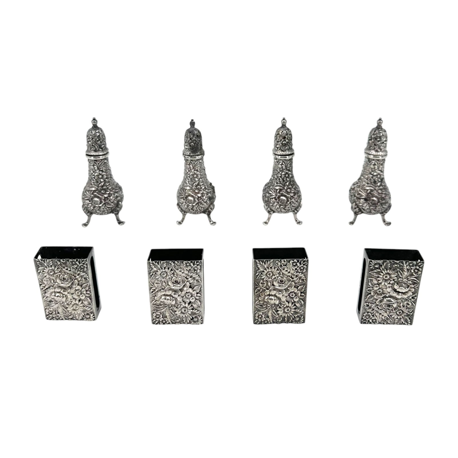 (Lot of 8) S. Kirk & Son Repousse Sterling Silver Shakers and Match Safes (1 of 3)
