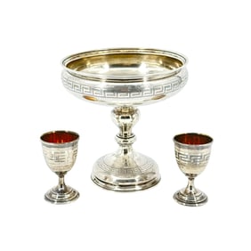 (Lot of 3) Weighted Sterling Tazza and Two Small Goblets