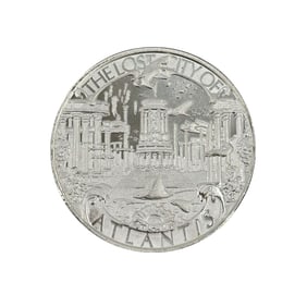 Mason Mint 1oz Silver Coin with The Lost City of Atlantis and Poseidon