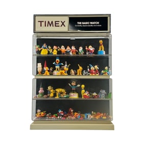 Vintage Timex Store Display Case with Toys inside