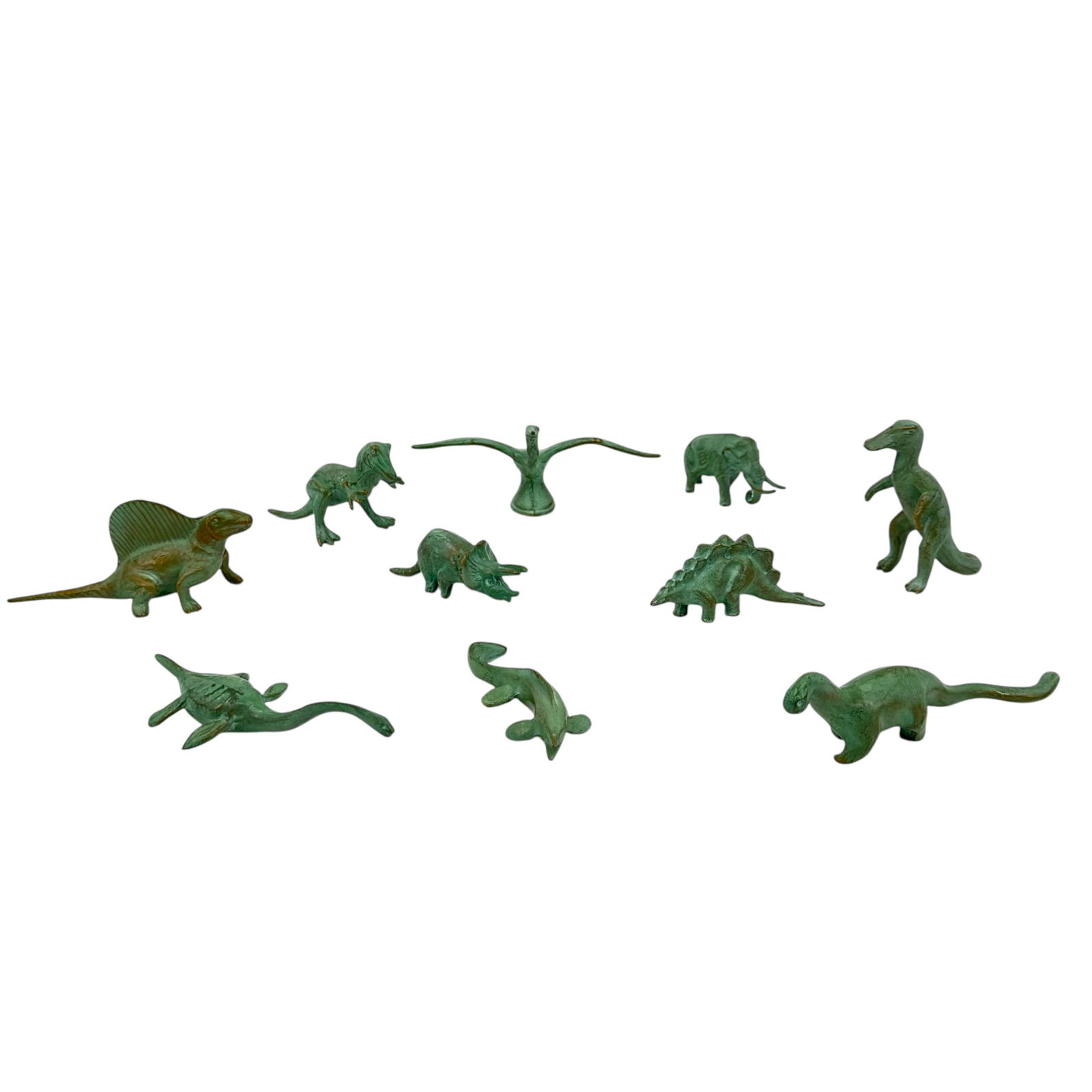 (Lot of 10) 20th Century Sell Rite Gifts Patinated Metal Dinosaur Figurines - AMNH (1 of 10)