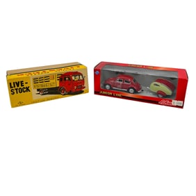 (Lot of 2) Vintage Tin Cars Including Hayashi and Schuco