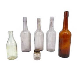Lot of Vintage Glass Bottles includes Jackson's Napa Soda