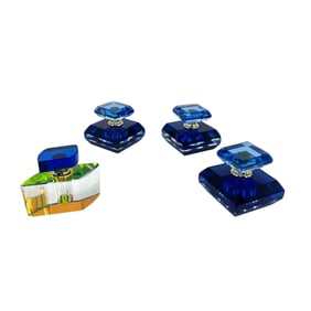 Group of Four Crystal Glass Perfume Bottles