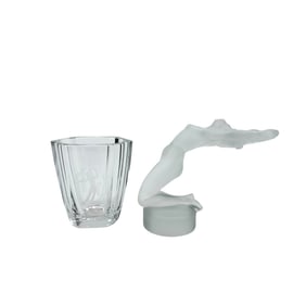 (Lot of 2) Crystal Decorative Items from Lalique and Kjellander