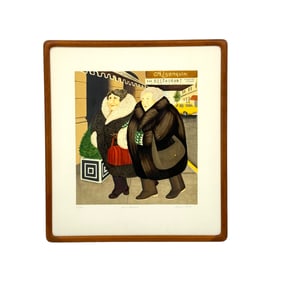 Beryl Cook (British, 1926-2008) 2002 "Bar and Barbosa" Silkscreen Print