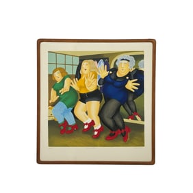 Beryl Cook (British, 1926-2008) 2002 "Dancing Class" Silkscreen Print