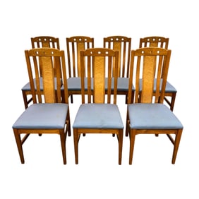 Lot of 7 Arts & Crafts Style  Artisan Wood Chairs