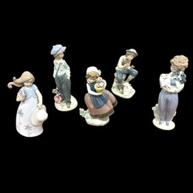 Group of 5 Lladro Spanish Porcelain Daisa and Nao Figural Statues