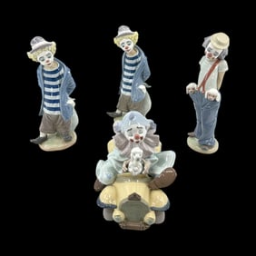 Group of 4 Lladro Spanish Clown Figural Statues