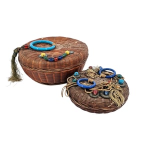 (Lot of 2) Early 20th Century Chinese Sewing Baskets