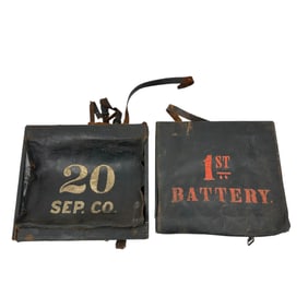 (Lot of 2) Civil War Era Wood Framed Artillery Knapsacks