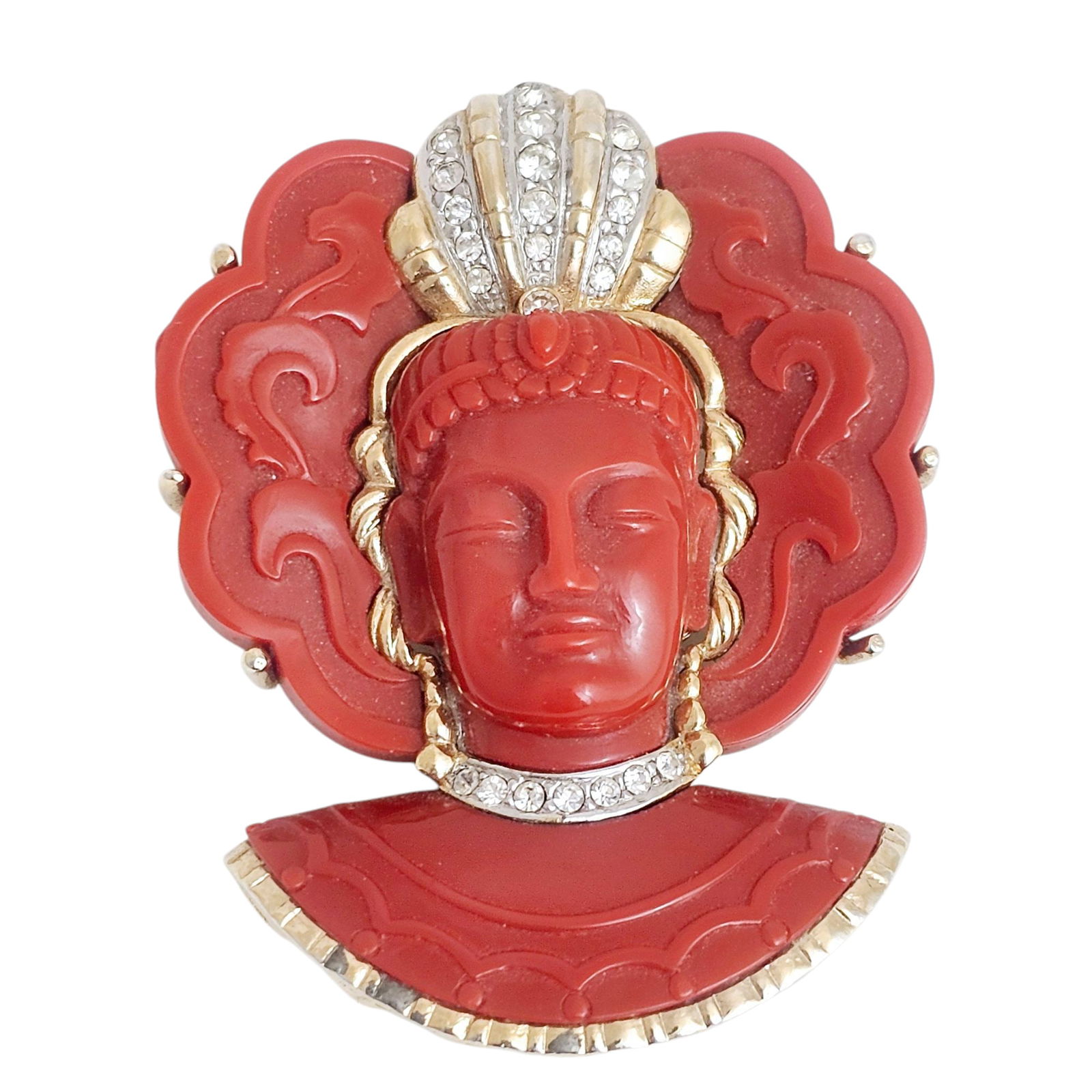 Marcel Boucher Rhinestone, Resin Brooch