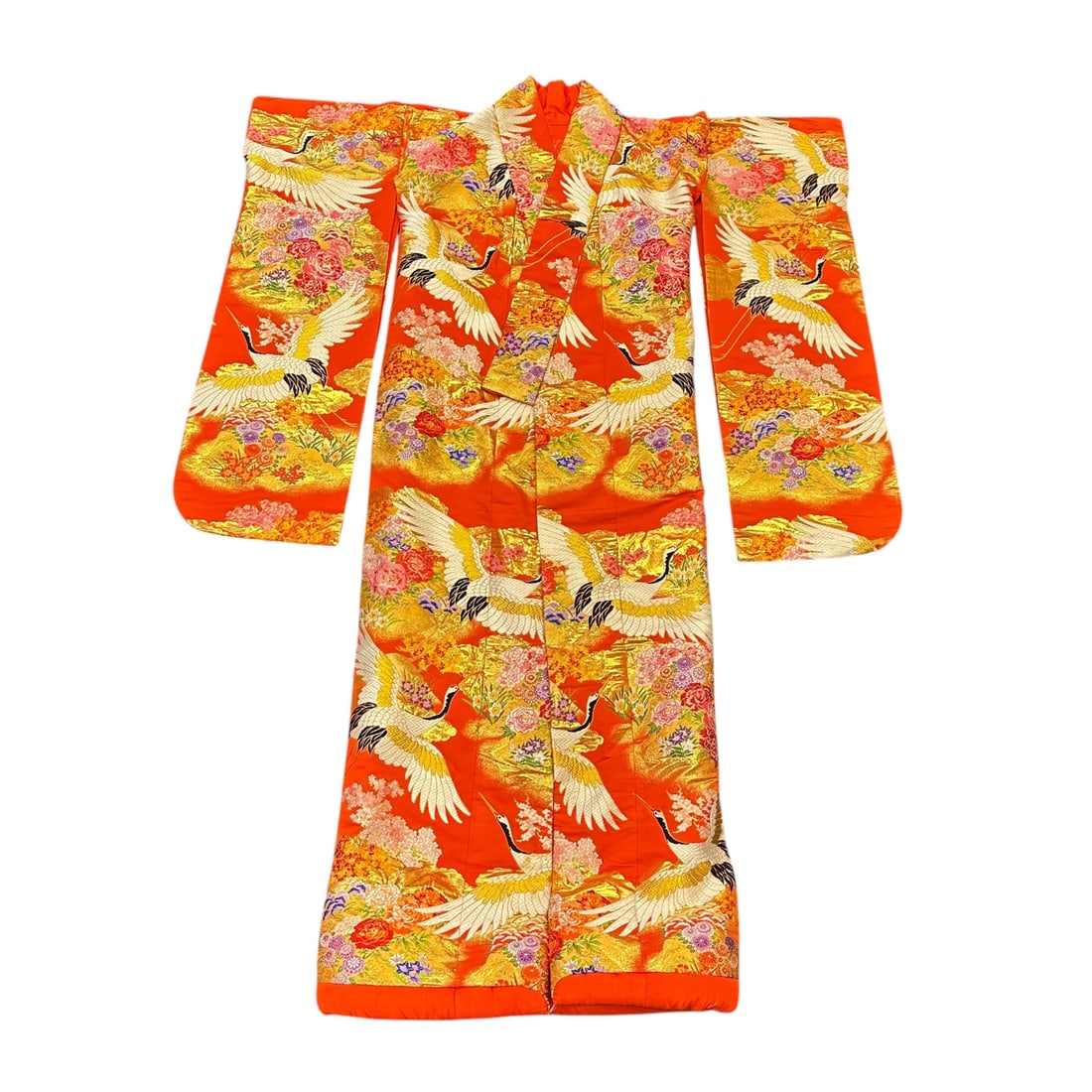 20th Century Japanese Embroidered Wedding Kimono: approx: 70"h x 51"w Absence of a condition report does not indicate that this lot is in perfect condition. Please request a condition report as needed, prior to bidding on this lot. Lots are