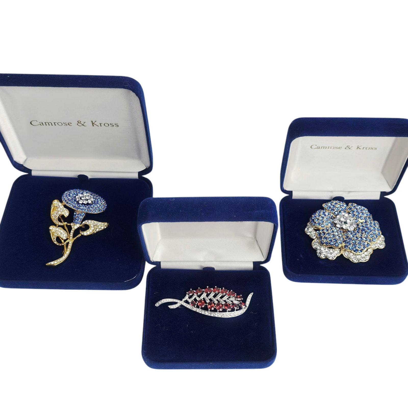 Collection of Three Camrose & Kross Rhinestone Pins (1 of 4)